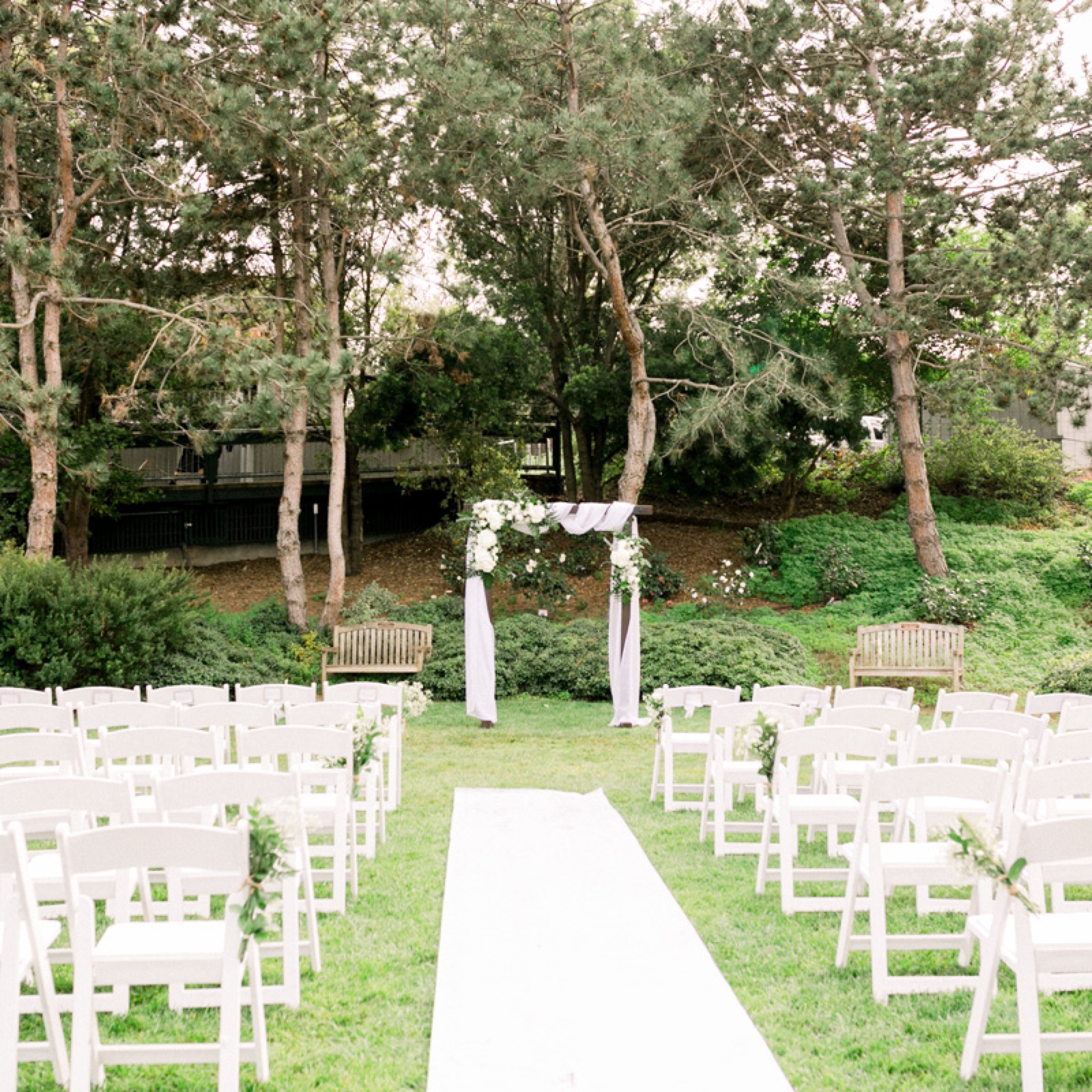 Rose-covered gazebo at The Gardens at Heather Farm wedding venue in Walnut Creek, California