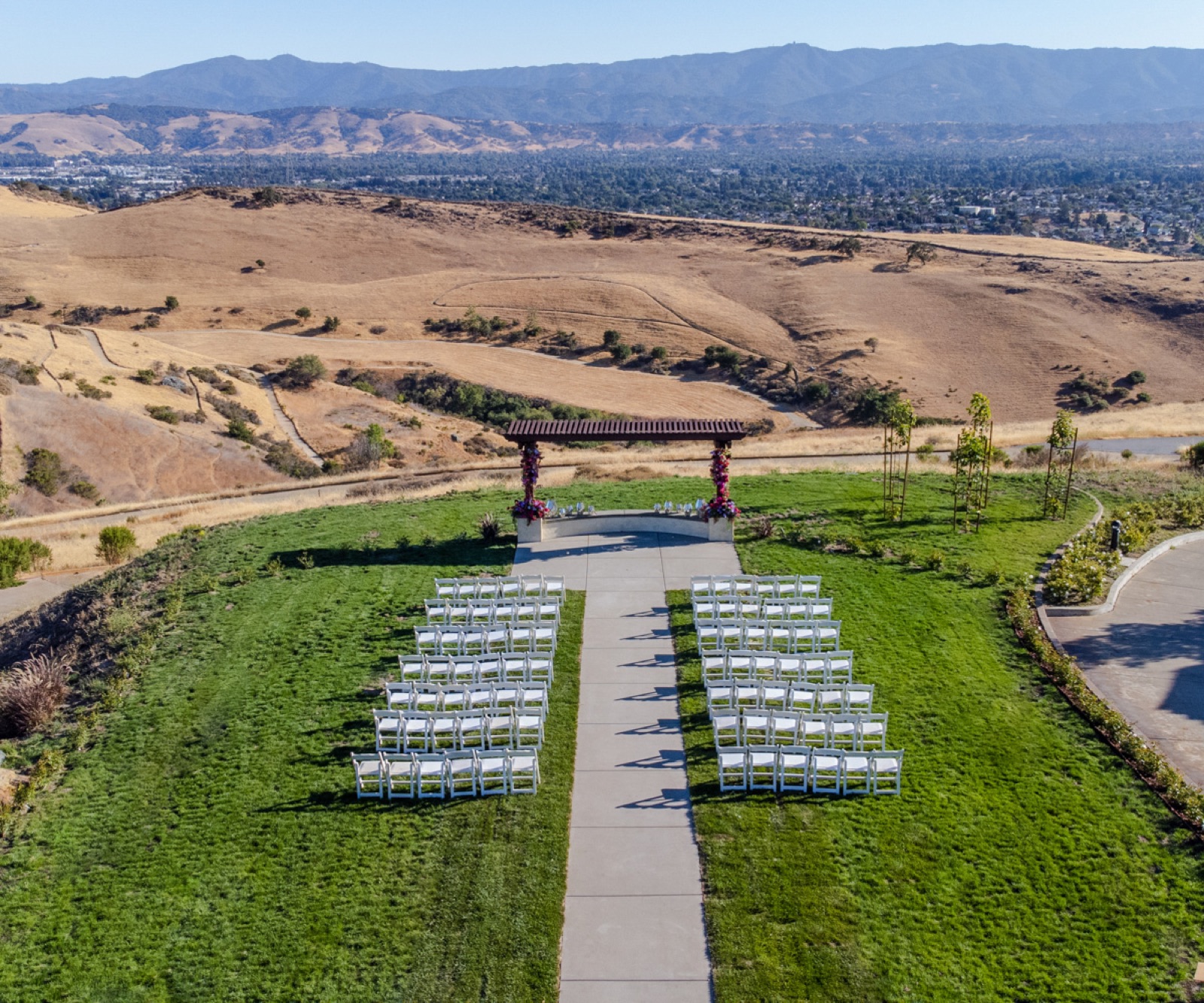 Outdoor terrace and courtyard at The Ranch at Silver Creek by Wedgewood Weddings in San Jose, California