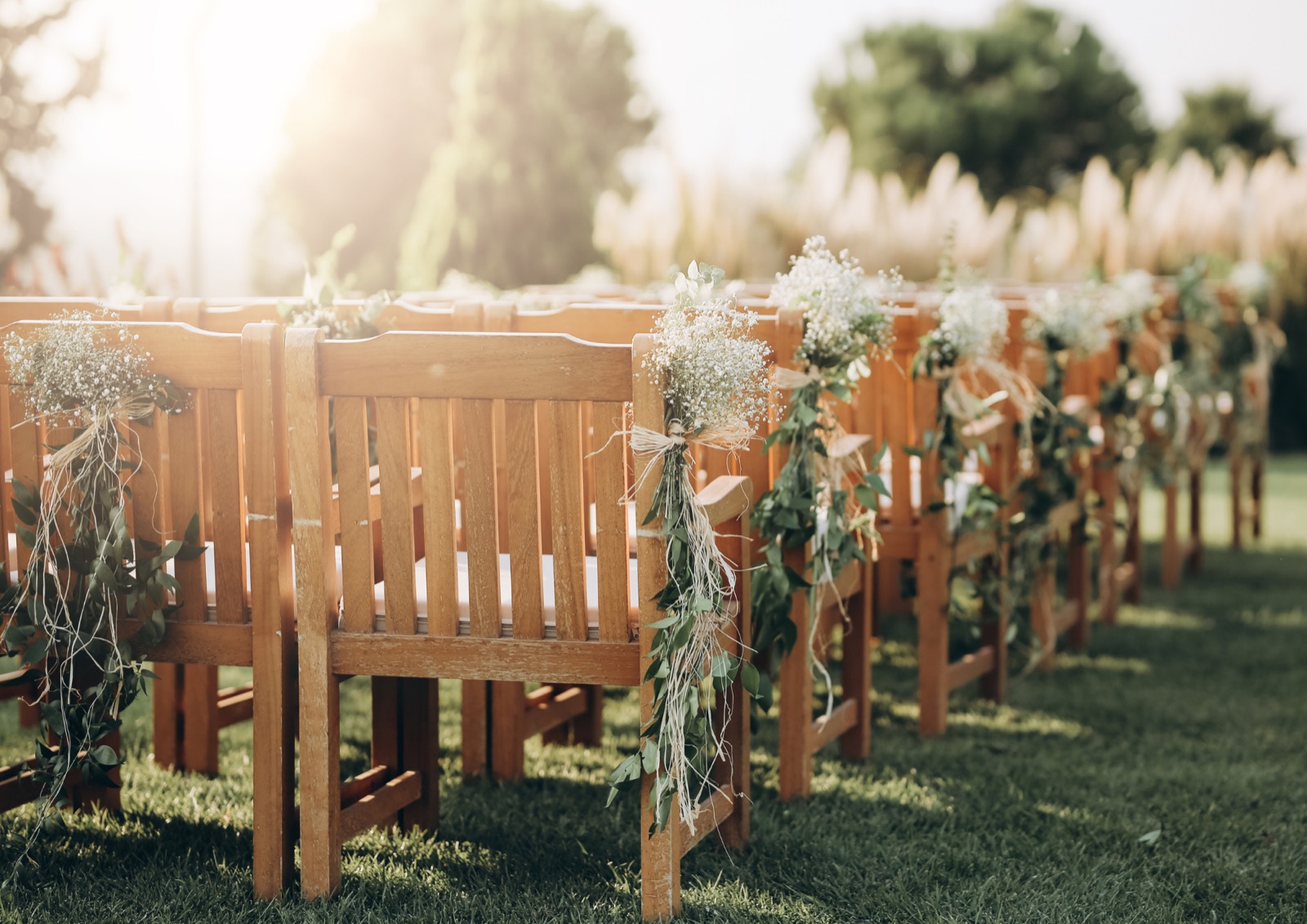Reception table setup at The Reserve at Spanos Park wedding venue in Stockton, California