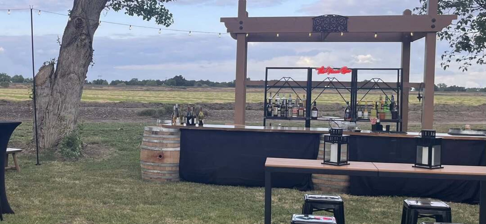 Rustic outdoor ceremony setting at The Venue at the Ranch in Tracy, California