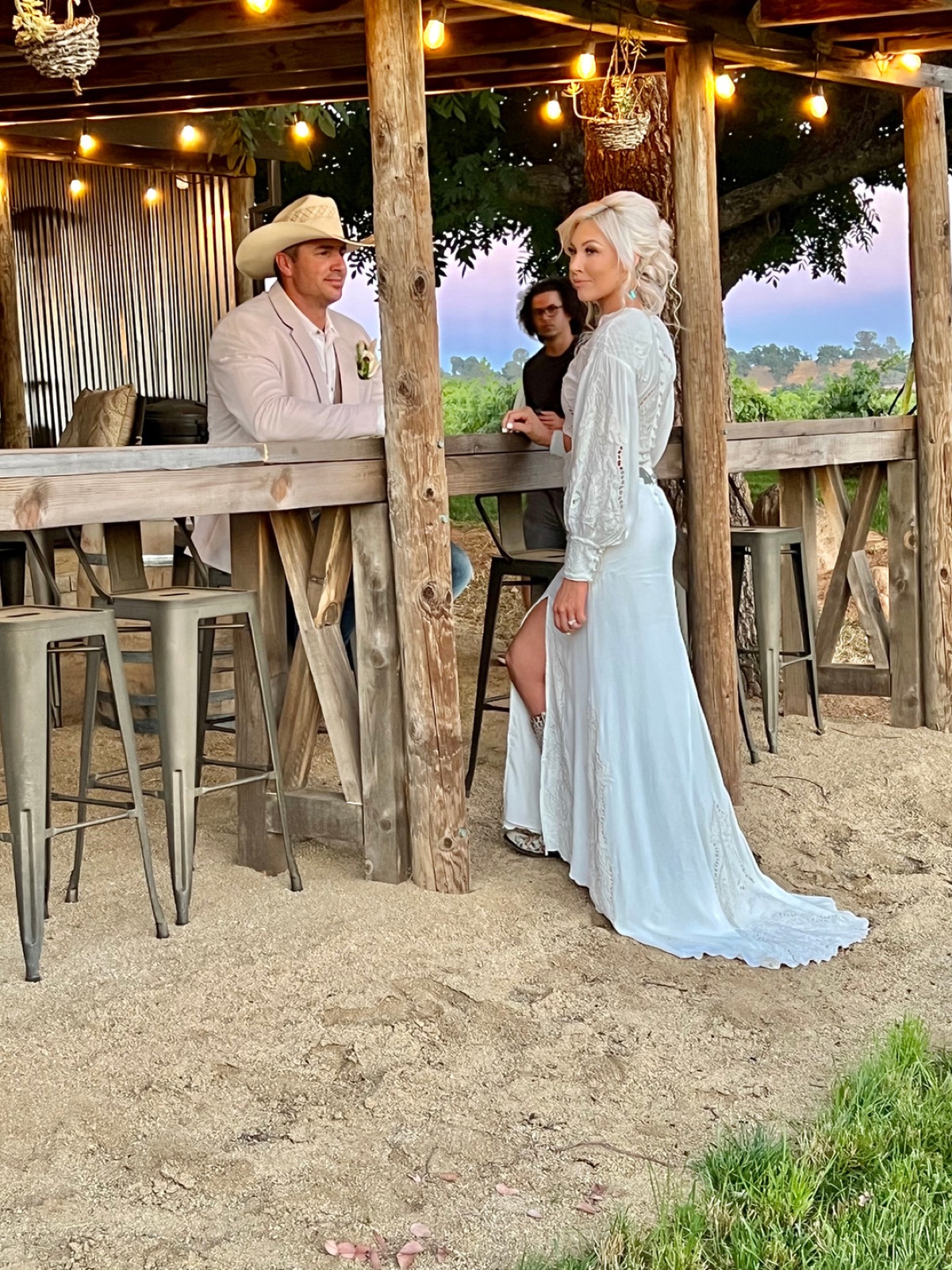 Bride and groom at The White Barn at The Shenandoah Farmhouse wedding venue in Plymouth, California