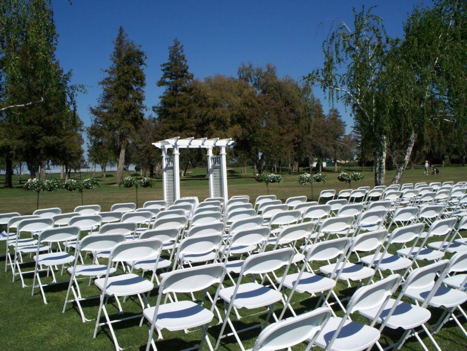 Outdoor ceremony setting at Turlock Golf & Country Club in Turlock, California