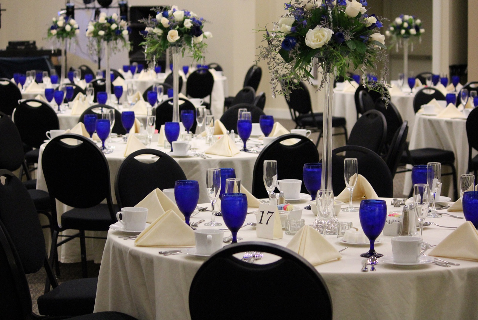 Wedding reception space at University Plaza Waterfront Hotel in Stockton, California